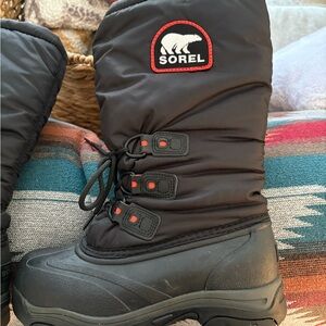 Sorel Black and Red Insulated Boots